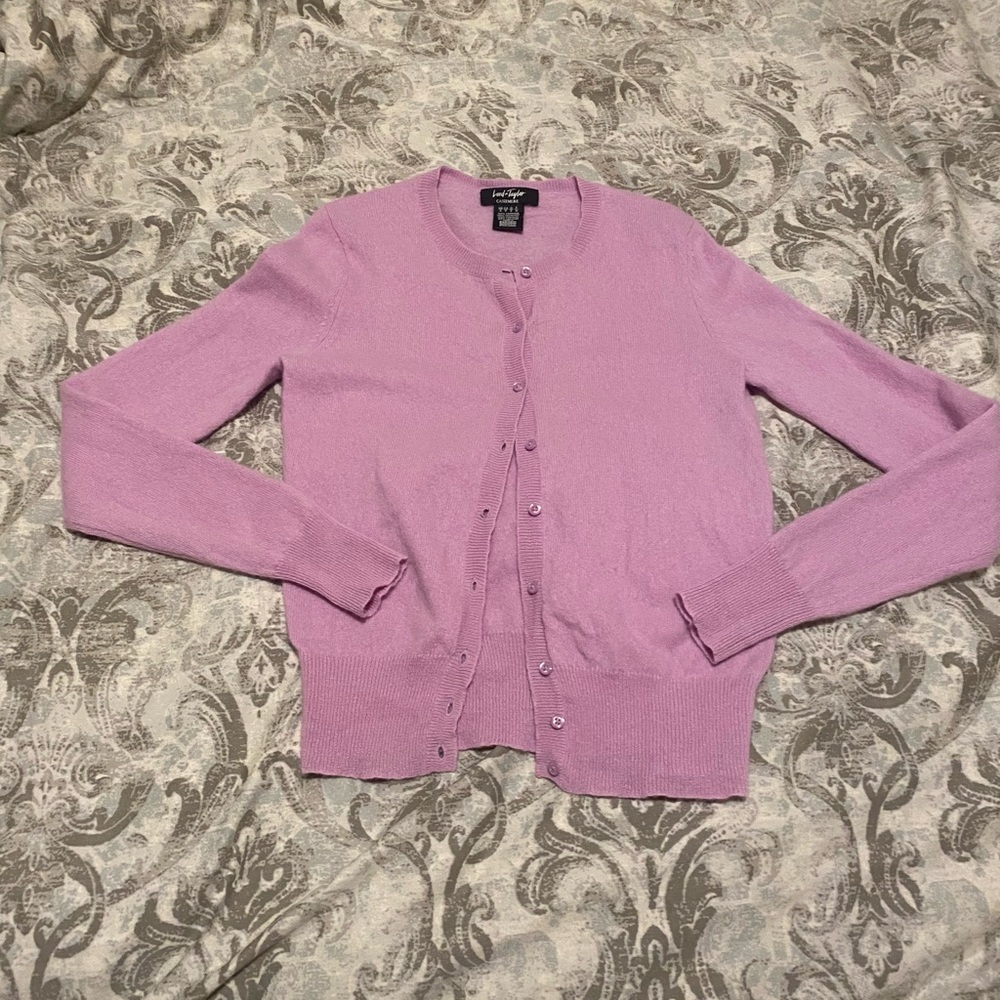 Lord & Taylor Cashmere Pink Women's Cardigan Sweater